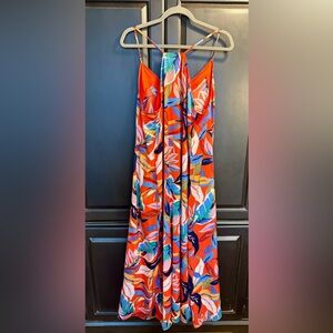 Nicole Miller Tropical Print Maxi Dress